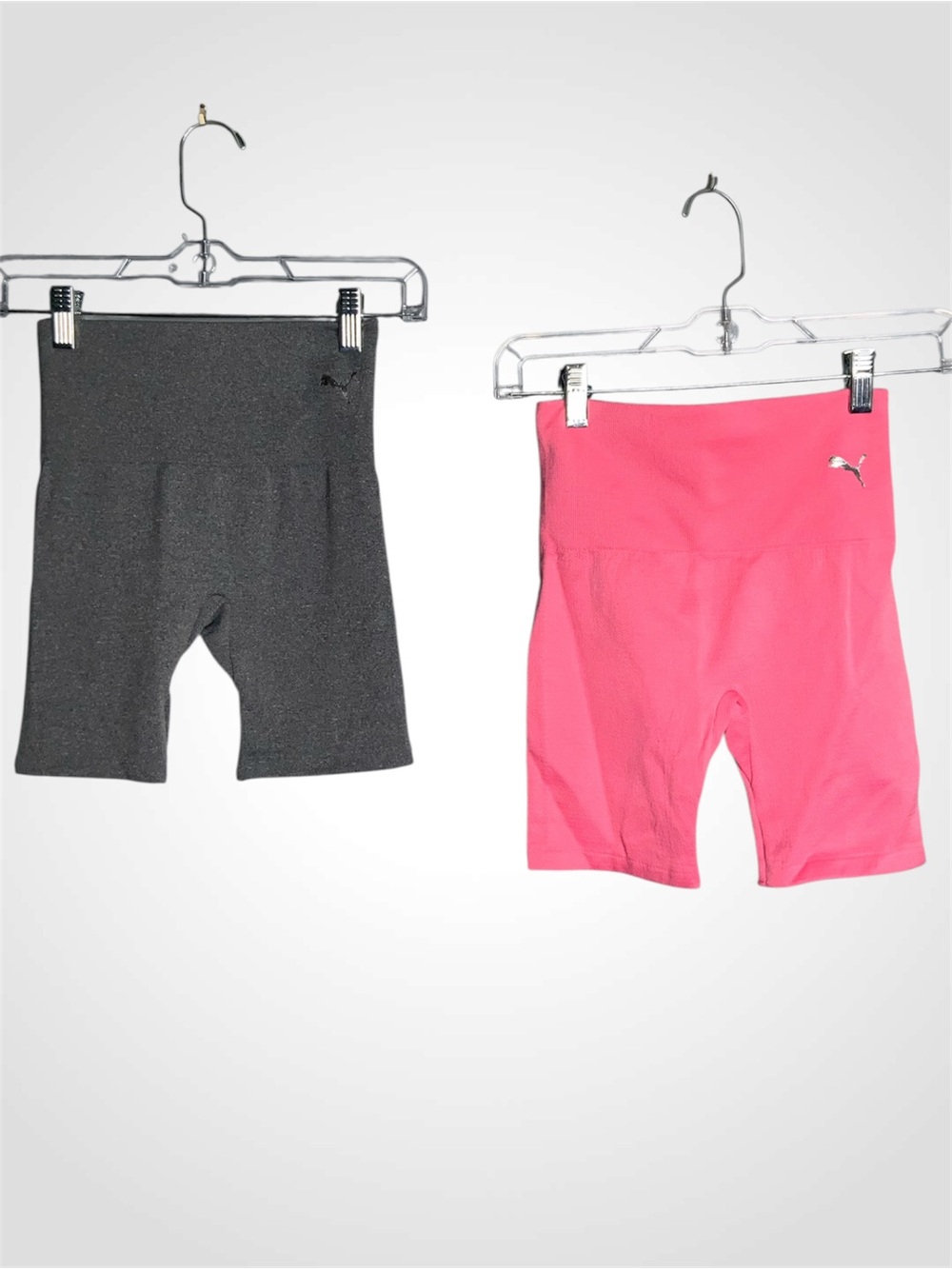 2 Pair Puma Bike Shorts - Pink and Charcoal - Small